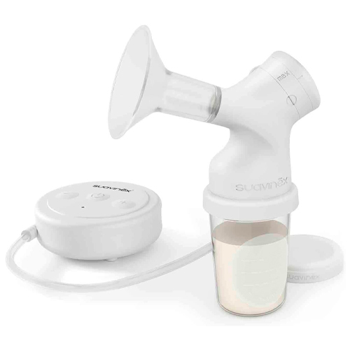 Suavinex - Pack Extractor eléctrico de leche materna con tetina anticólicos Zero Zero + 3 Bolsas almacenaje con tapón + Tarro almacenaje. Sacaleches eléctrico